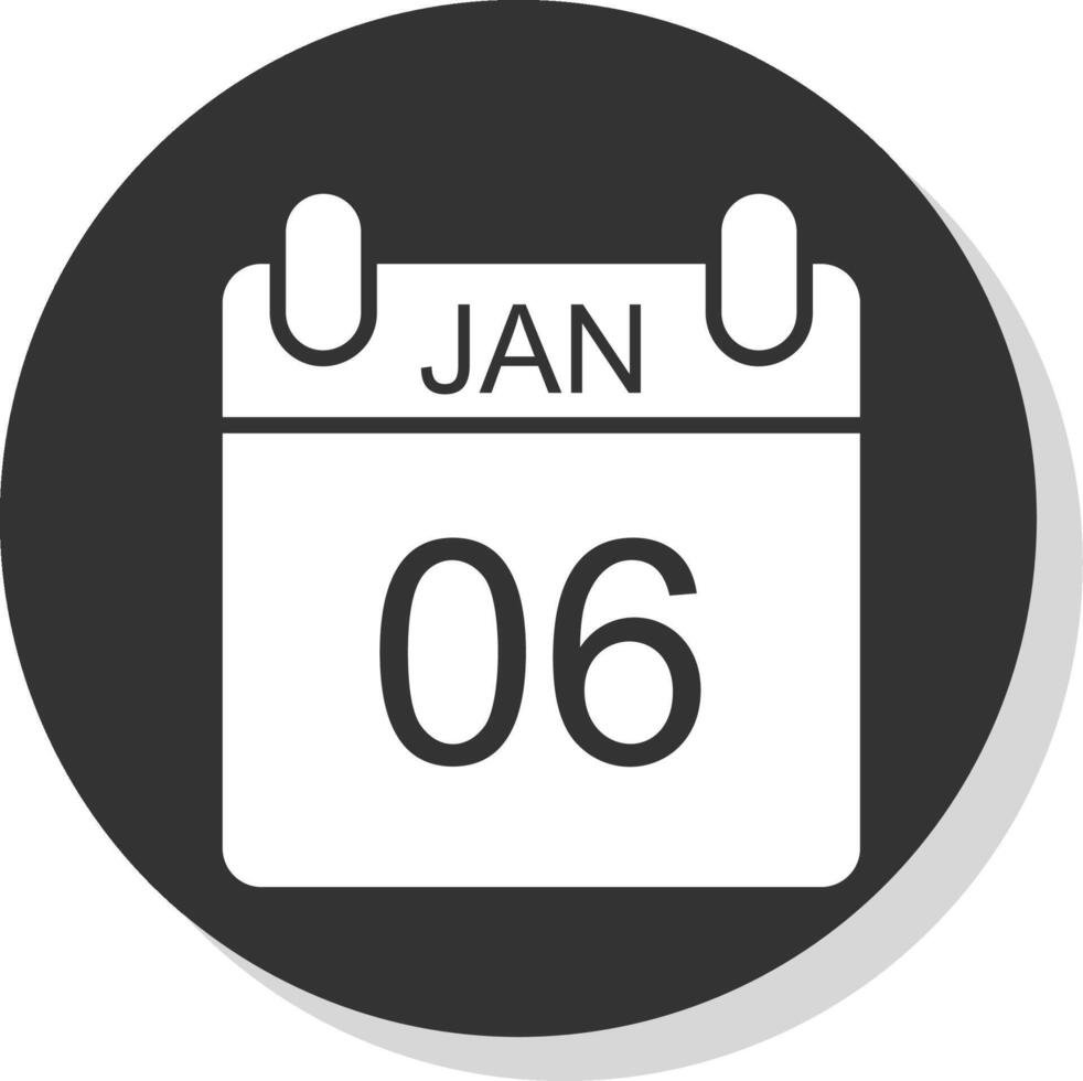 januari glyph schaduw cirkel icoon ontwerp vector
