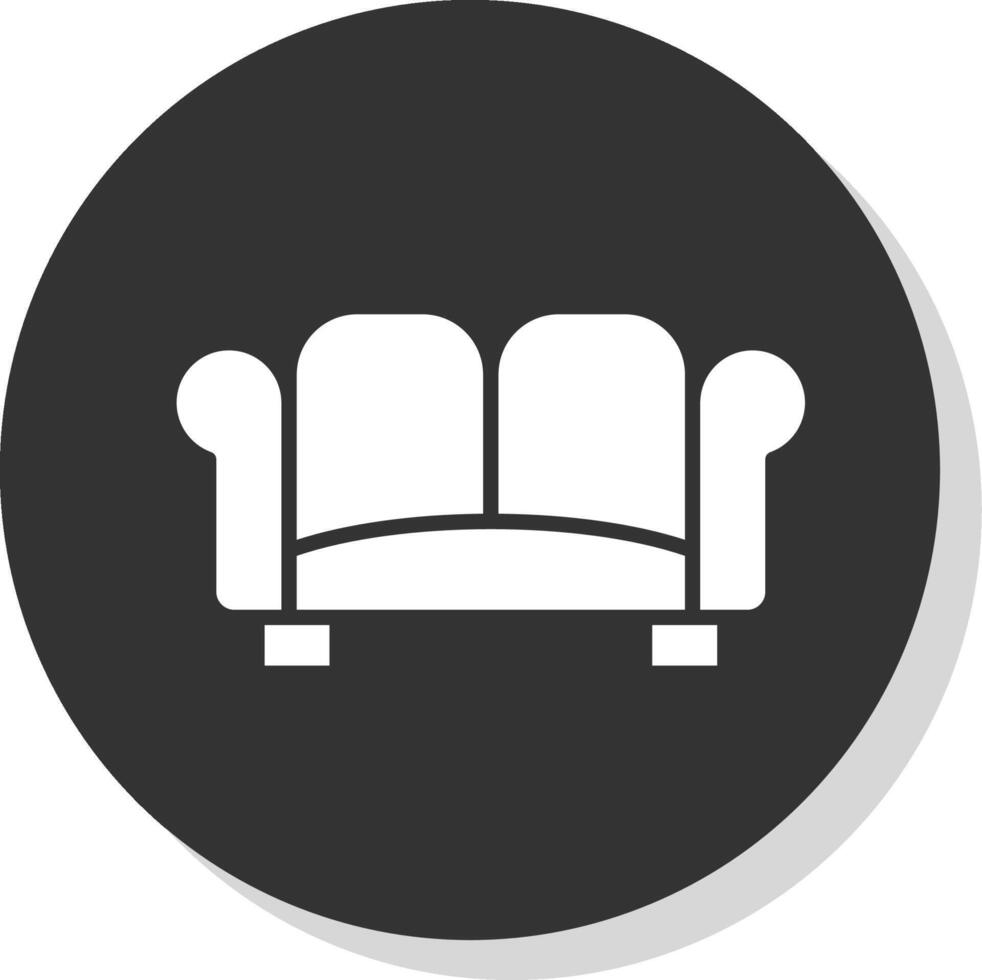 sofa glyph schaduw cirkel icoon ontwerp vector
