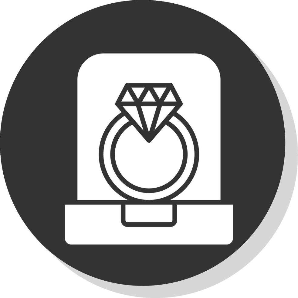 diamant ring glyph schaduw cirkel icoon ontwerp vector