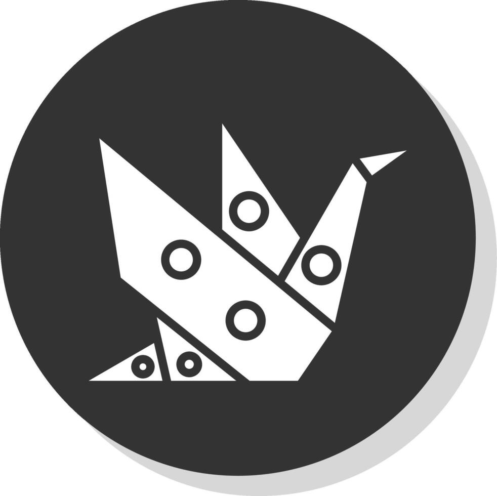 origami glyph schaduw cirkel icoon ontwerp vector