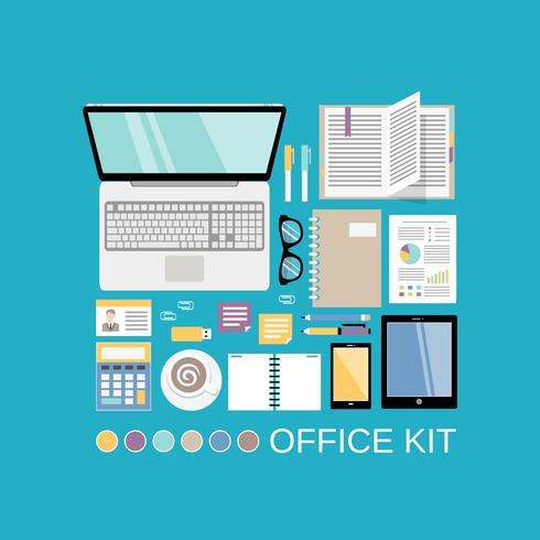 Office-kit decoratief vector