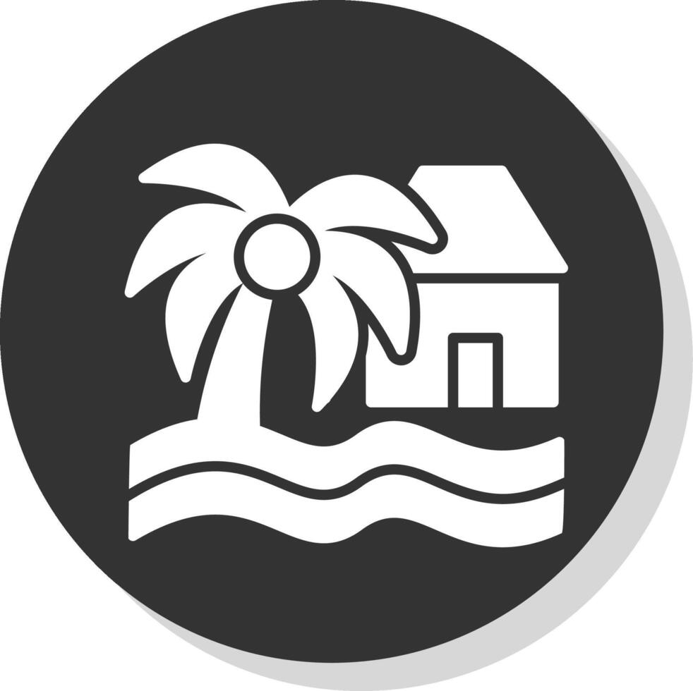 strand huis glyph schaduw cirkel icoon ontwerp vector