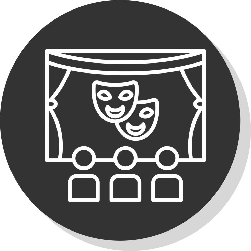 theater glyph ten gevolge cirkel icoon ontwerp vector