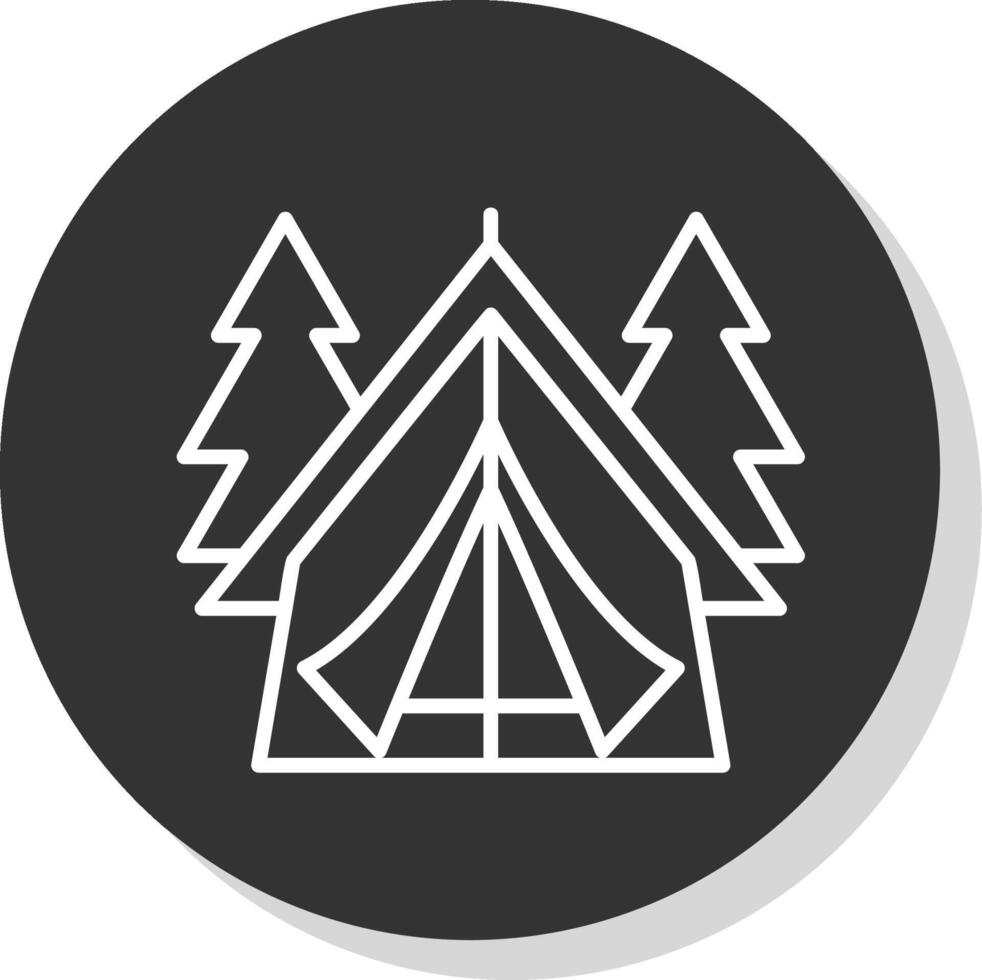 tent glyph ten gevolge cirkel icoon ontwerp vector