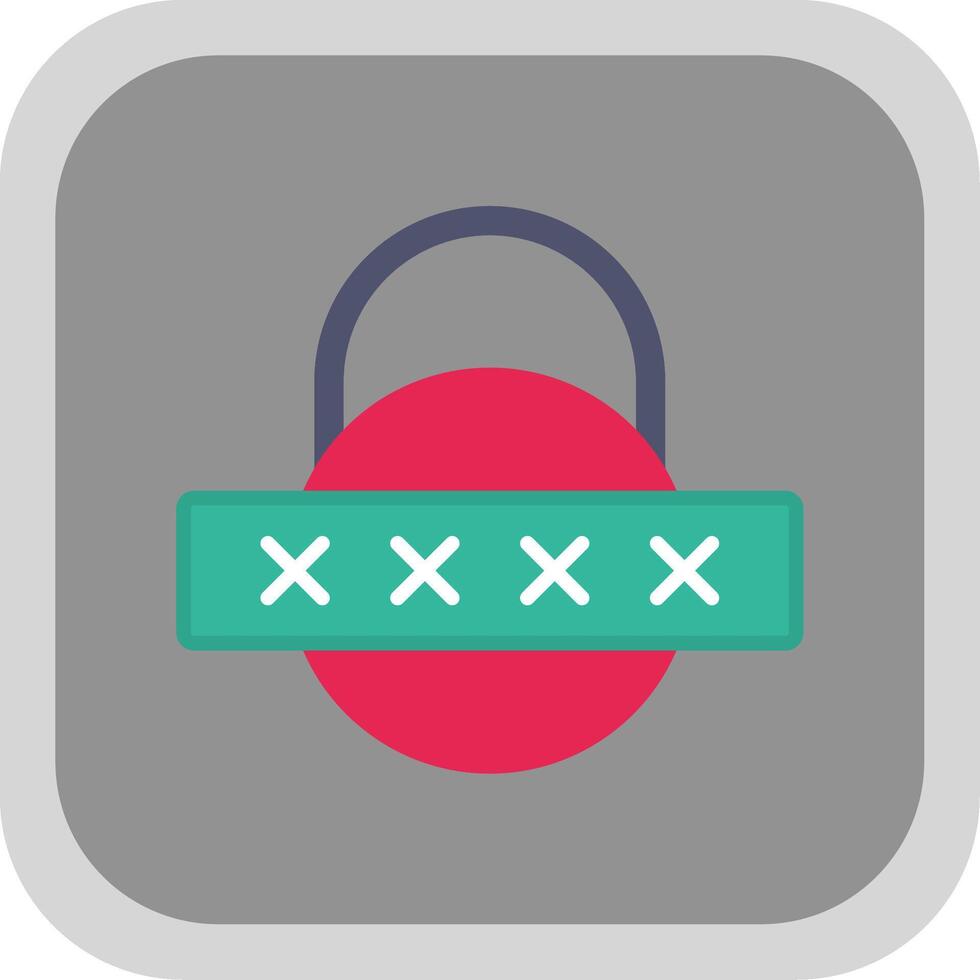 veiligheid wachtwoord vlak ronde hoek icoon ontwerp vector