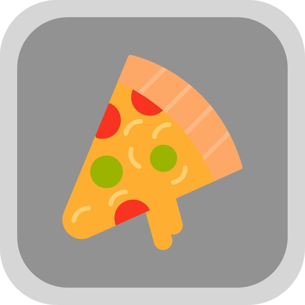 pizza plak vlak ronde hoek icoon ontwerp vector