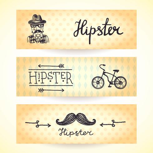 Hipster-banners instellen vector