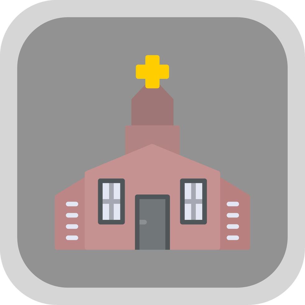 kerk vlak ronde hoek icoon ontwerp vector