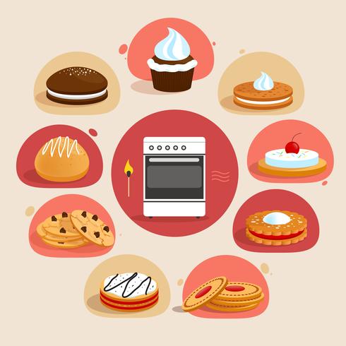 Cookies decoratieve set vector