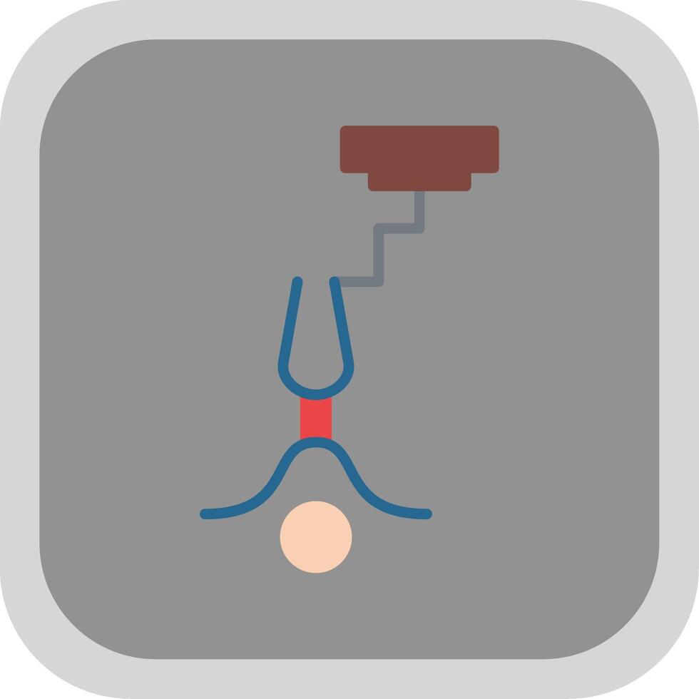 bungee jumping vlak ronde hoek icoon ontwerp vector