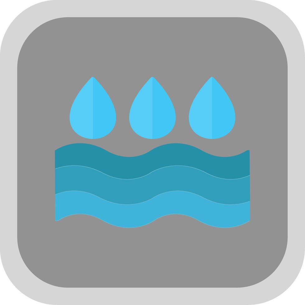 water vlak ronde hoek icoon ontwerp vector