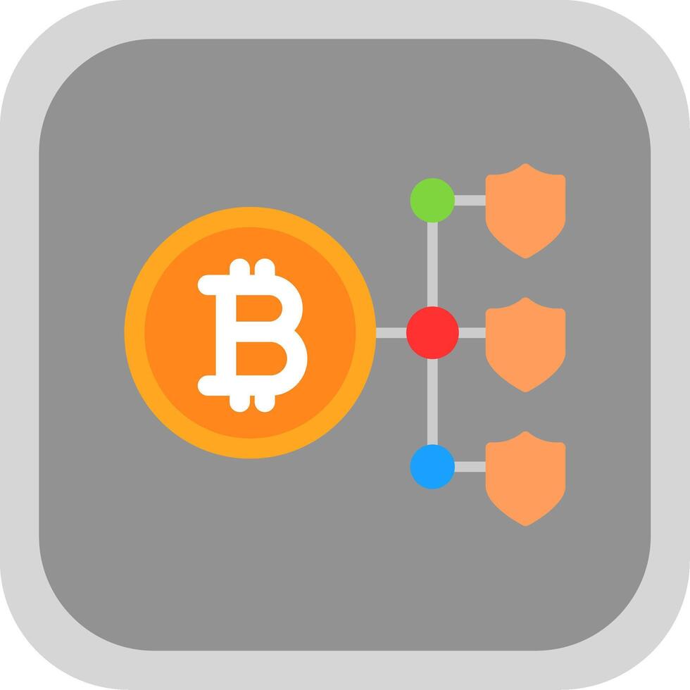 bitcoin blockchain vlak ronde hoek icoon ontwerp vector