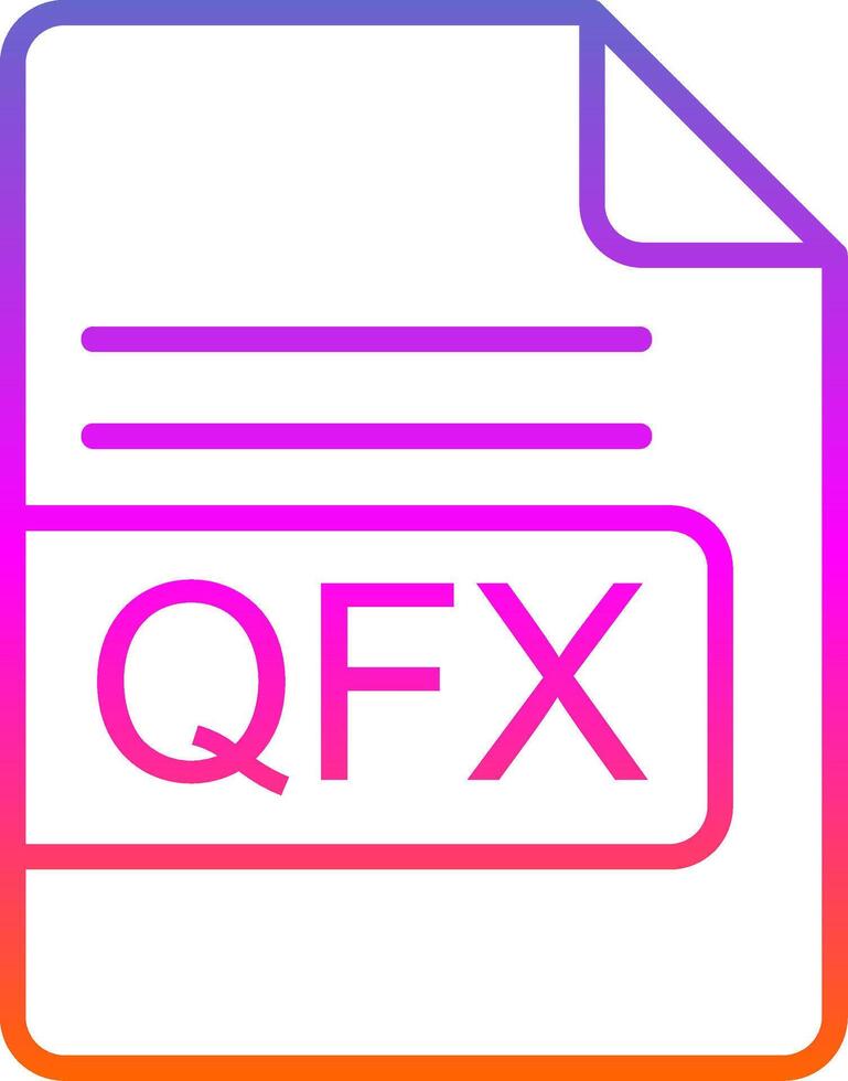 qfx het dossier formaat lijn helling icoon ontwerp vector