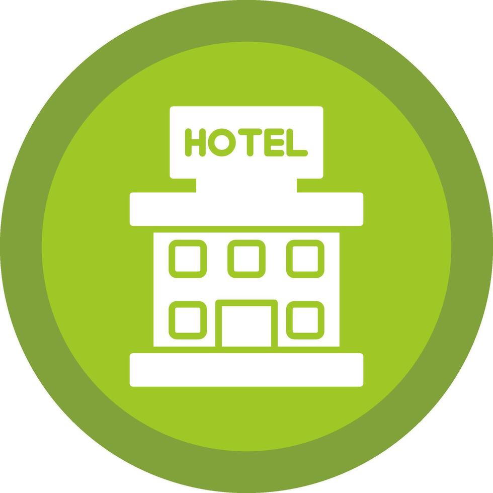 hotel lijn schaduw cirkel icoon ontwerp vector