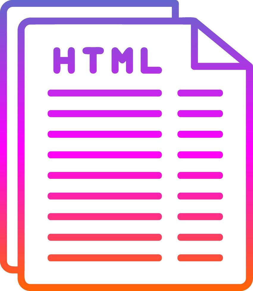 html het dossier lijn helling icoon ontwerp vector