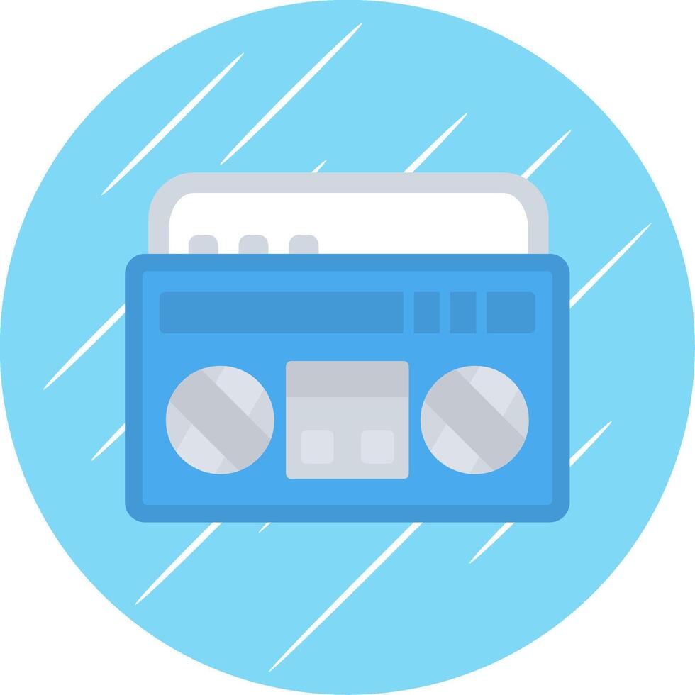 boombox vlak cirkel icoon ontwerp vector