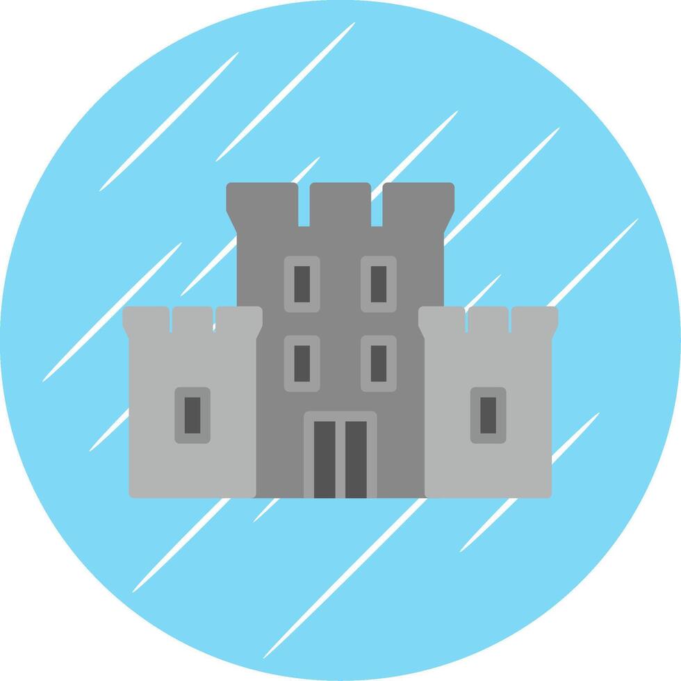 kasteel vlak cirkel icoon ontwerp vector