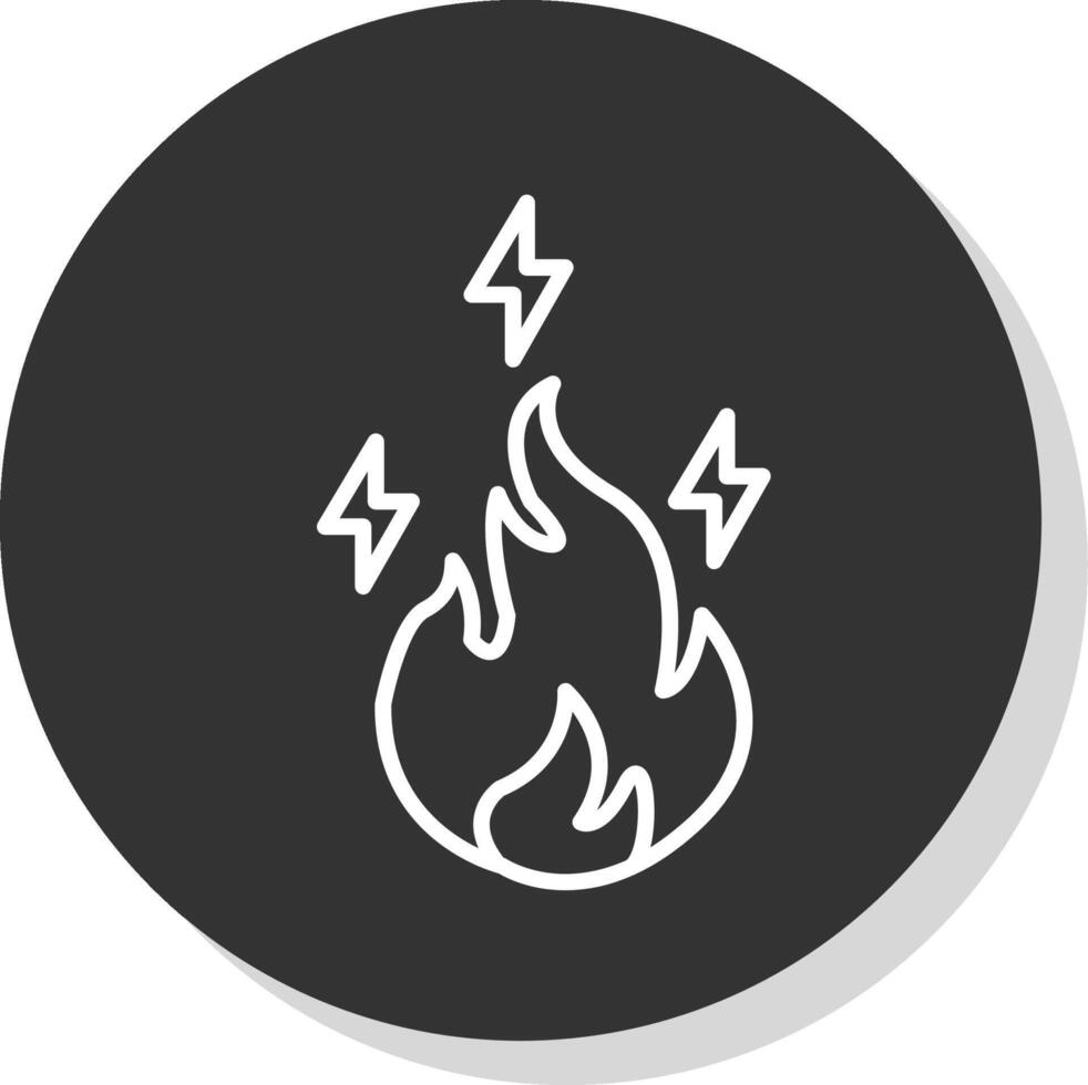 elektrisch brand lijn schaduw cirkel icoon ontwerp vector