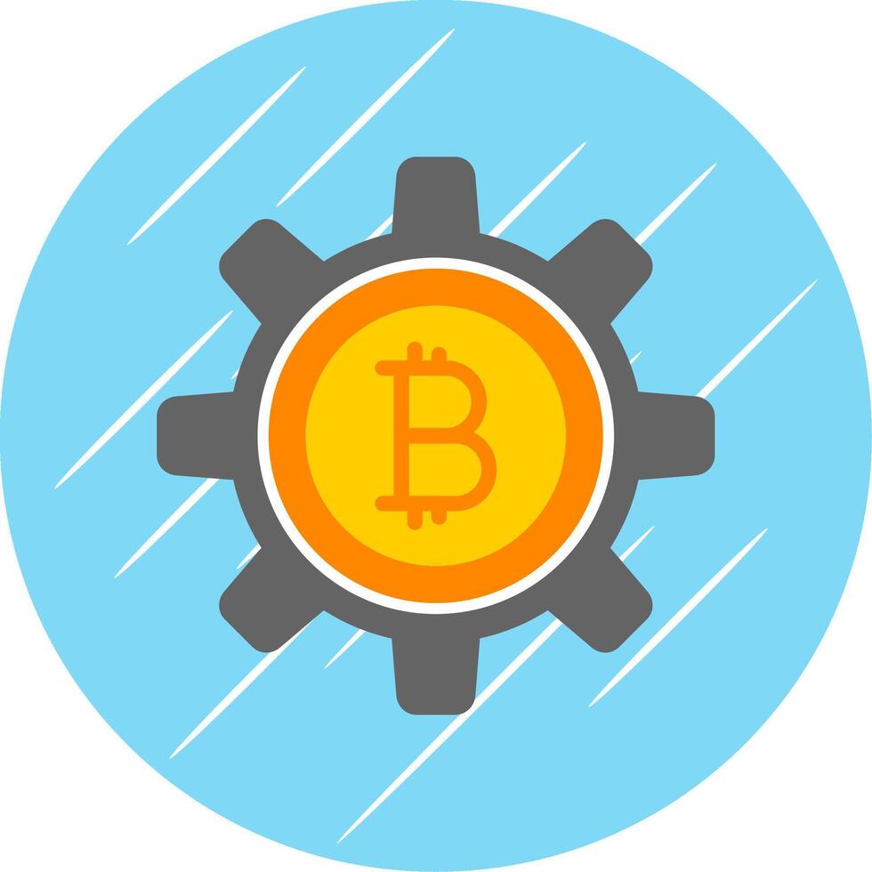 bitcoin beheer vlak cirkel icoon ontwerp vector