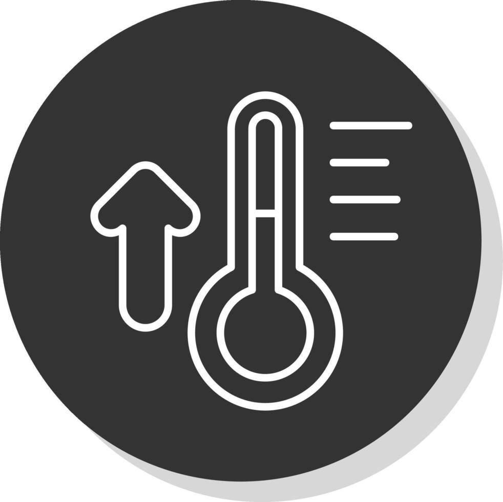 thermometer lijn schaduw cirkel icoon ontwerp vector