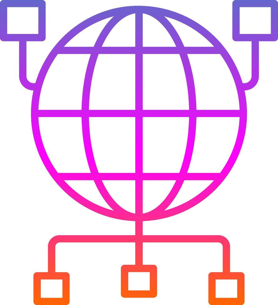 globaal organisatie lijn helling icoon ontwerp vector