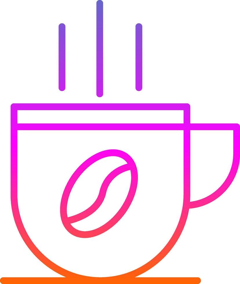 koffie kop lijn helling icoon ontwerp vector