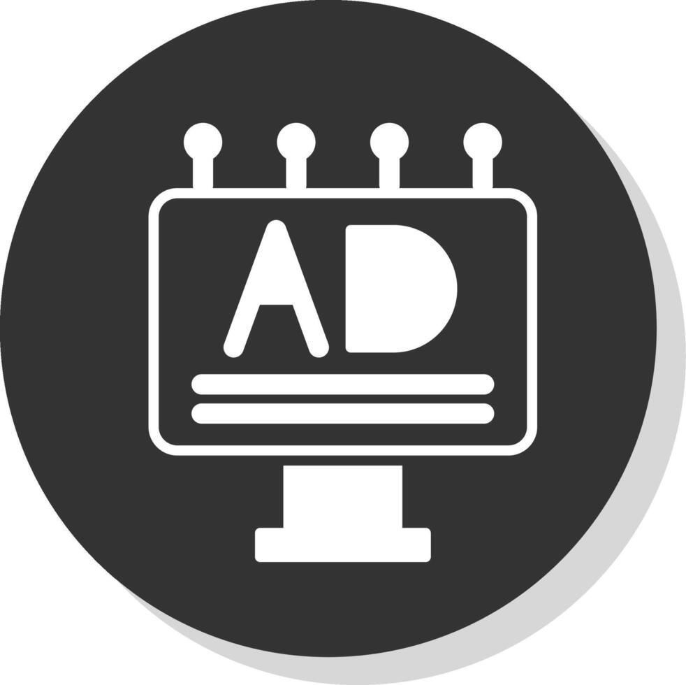 banier advertenties glyph schaduw cirkel icoon ontwerp vector