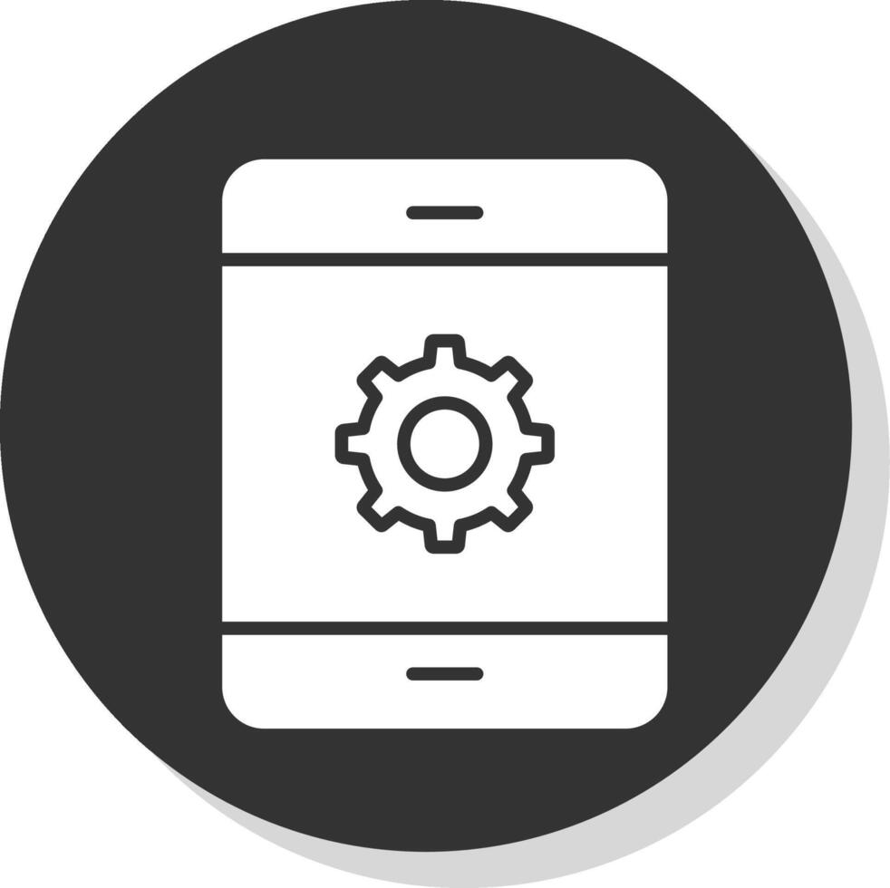 mobiel telefoon glyph schaduw cirkel icoon ontwerp vector