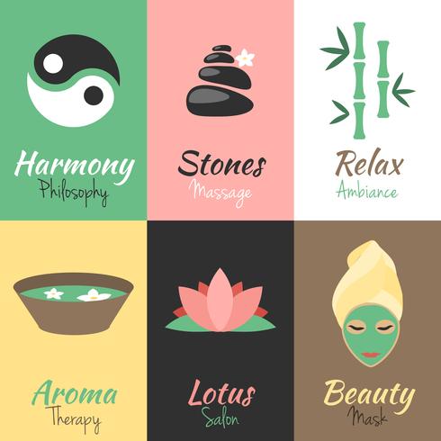 Spa miniposters set vector