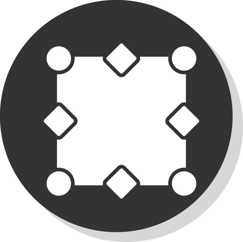 knooppunten glyph schaduw cirkel icoon ontwerp vector