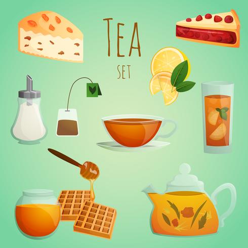 Thee decoratieve set vector