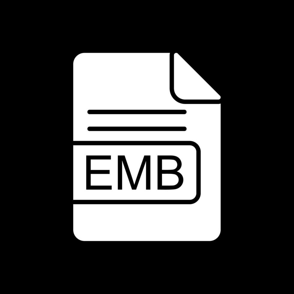 emb het dossier formaat glyph omgekeerd icoon ontwerp vector