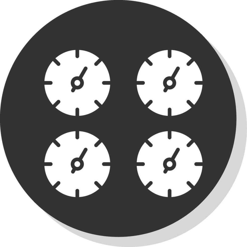 wijzerplaat glyph schaduw cirkel icoon ontwerp vector