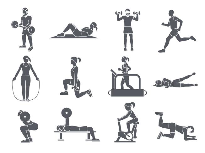 Gym Sport Oefeningen Pictogrammen vector