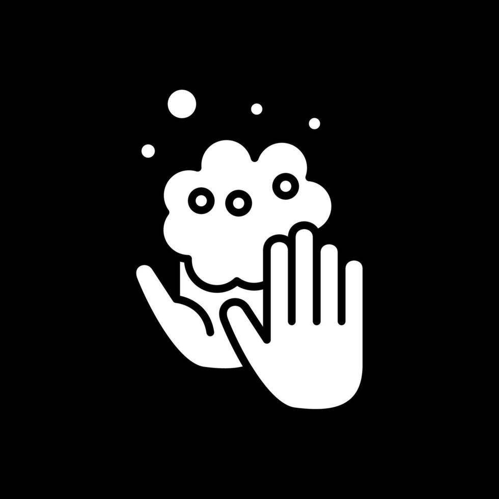 hand- wassen glyph omgekeerd icoon ontwerp vector