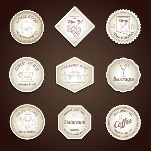 restaurant label set vector