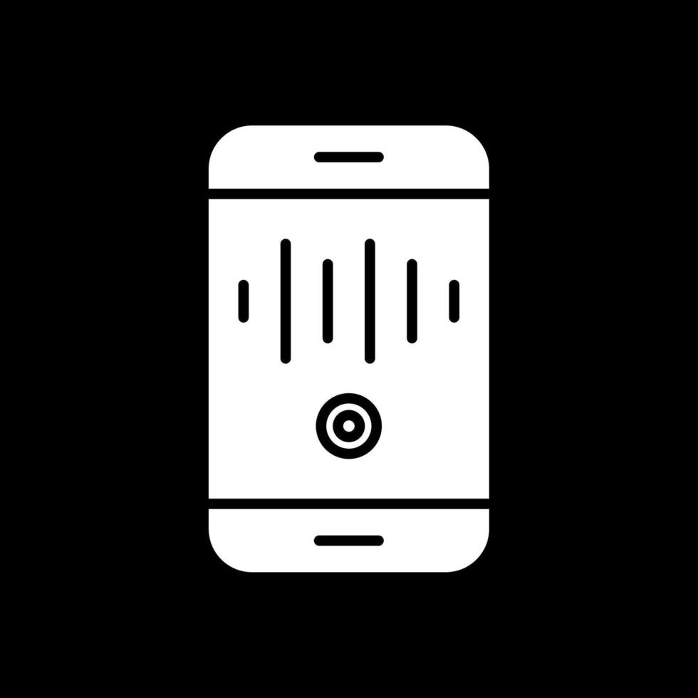 stem opname glyph omgekeerd icoon ontwerp vector