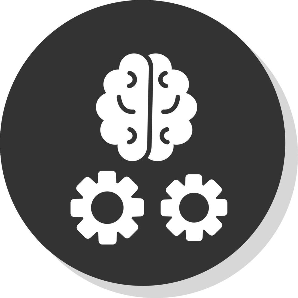 hersenen opleiding glyph schaduw cirkel icoon ontwerp vector