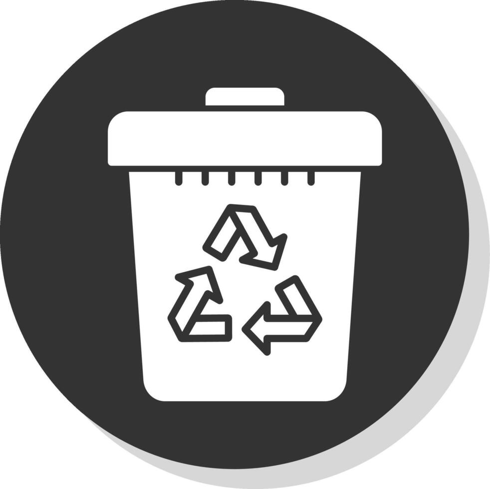 recycle bak glyph schaduw cirkel icoon ontwerp vector