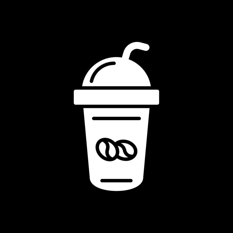 koffie schudden glyph omgekeerd icoon ontwerp vector