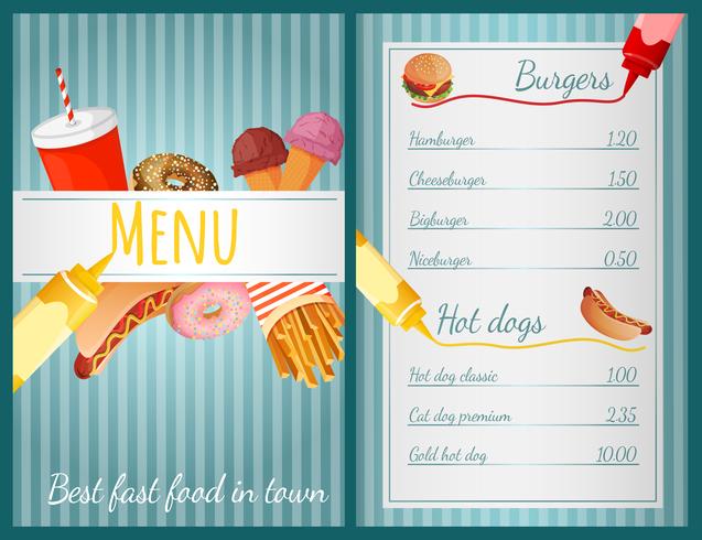 Fastfood-menu vector