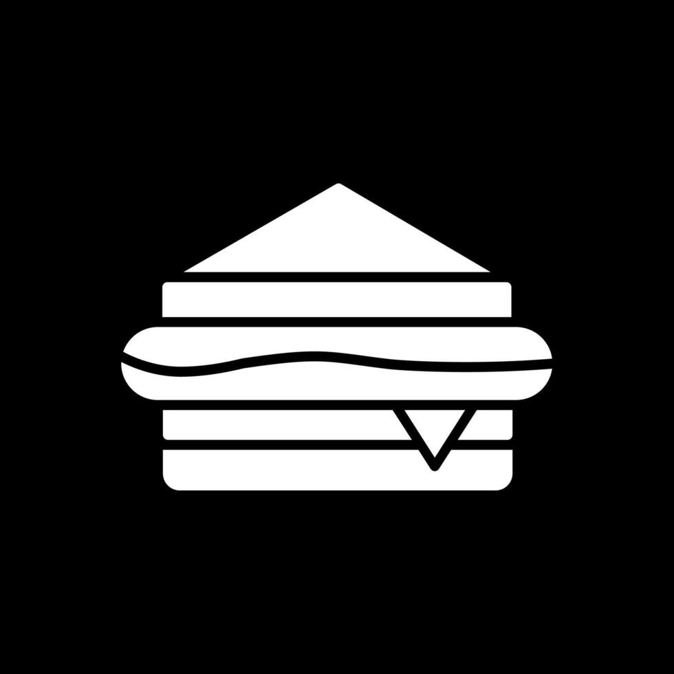 belegd broodje glyph omgekeerd icoon ontwerp vector
