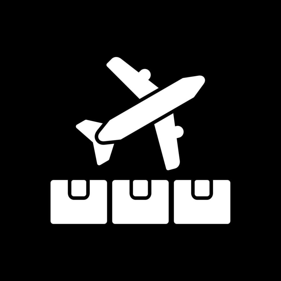 schip door lucht glyph omgekeerd icoon ontwerp vector