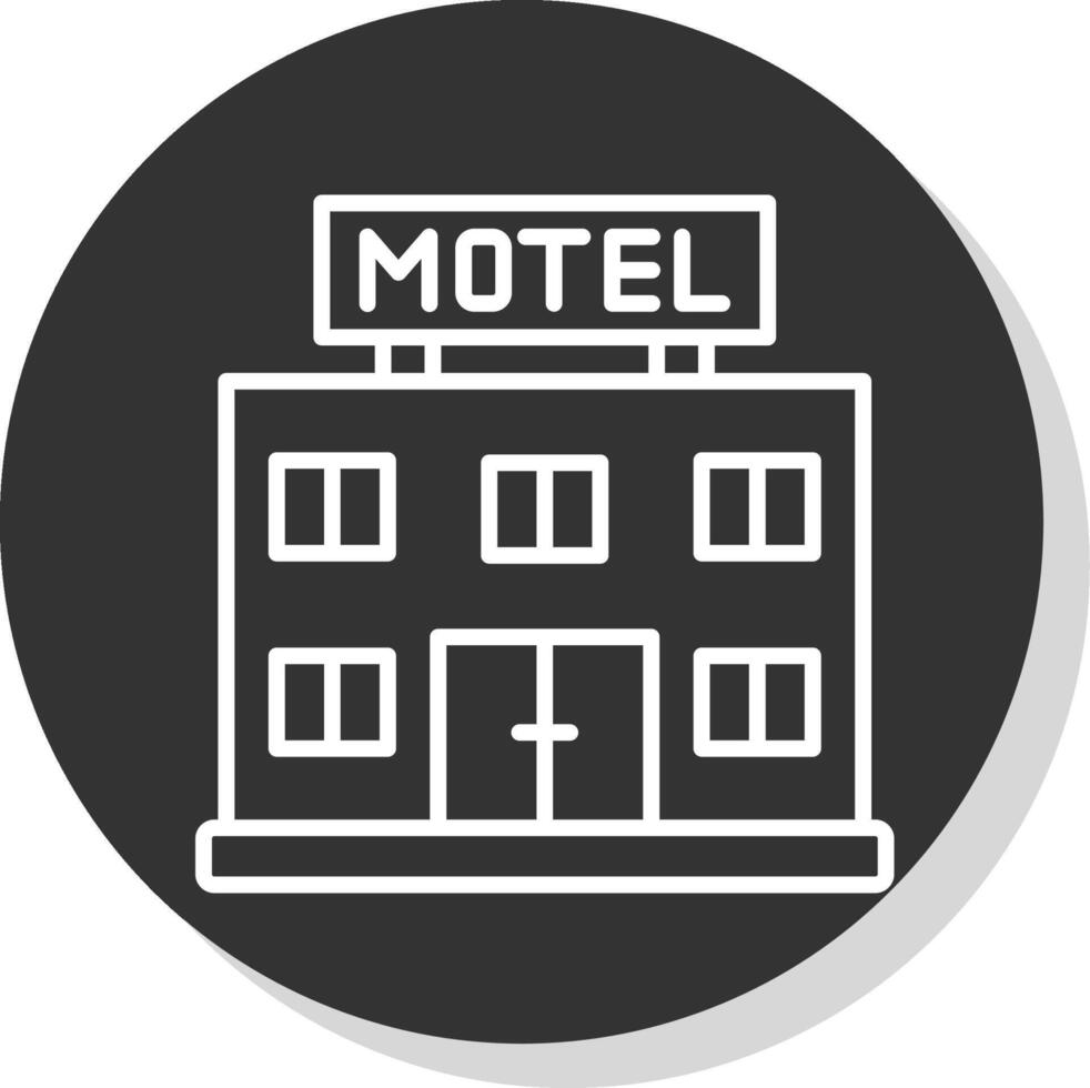 motel lijn schaduw cirkel icoon ontwerp vector