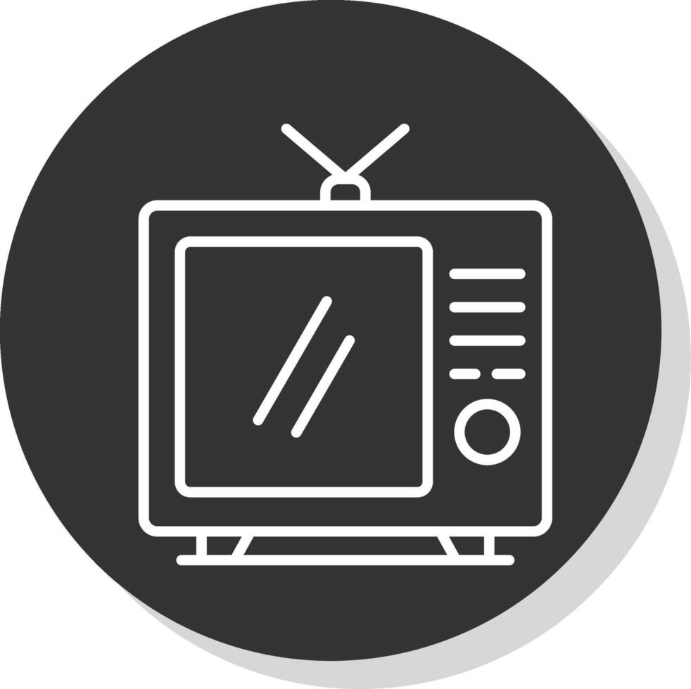 TV lijn schaduw cirkel icoon ontwerp vector