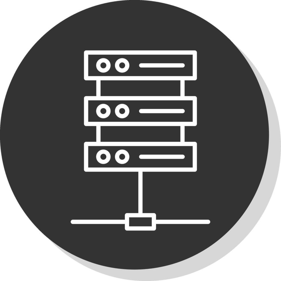 server lijn schaduw cirkel icoon ontwerp vector