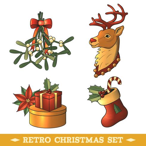 Kerst iconen gekleurde set vector