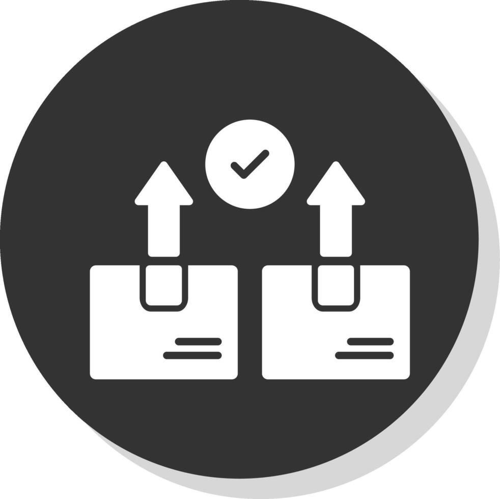 pakket glyph schaduw cirkel icoon ontwerp vector