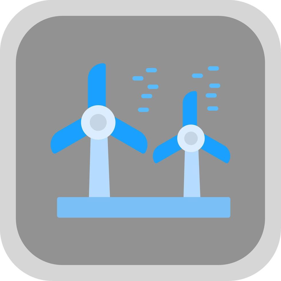 wind turbine vlak ronde hoek icoon ontwerp vector