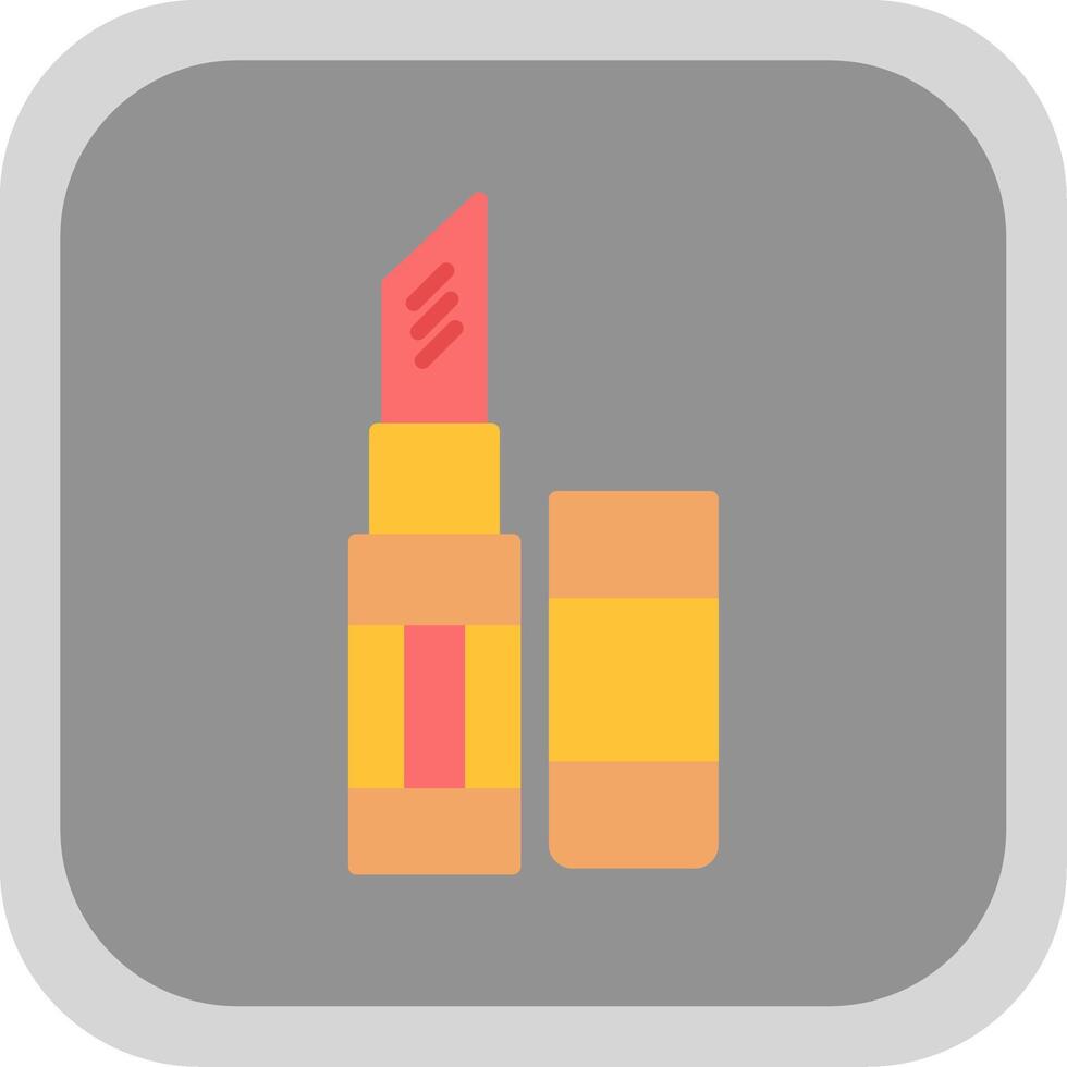 lippenstift vlak ronde hoek icoon ontwerp vector